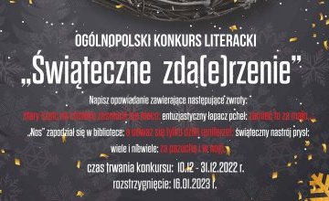 Zachęcamy do udziału w ogólnopolskim konkursie literackim "Świąteczne zda(e)rzenie"