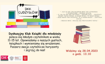 Filia nr 2 zaprasza na spotkanie Dyskusyjnego Klubu Książki "Cudzysłów"