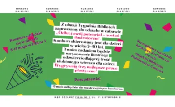 Konkurs dla dzieci ,,Odkryj swój potencjał, zostań ilustratorem” w Filii nr 1 
