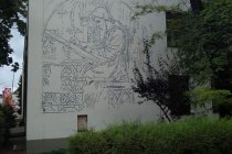 Szkic muralu z Gallem Anonimem