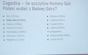 Szczyty Korony Gór Polskich widoczne z Babiej Góry