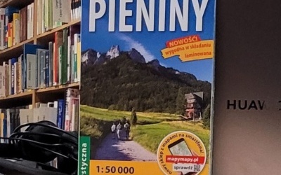 Mapa przedstawiająca Gorce i Pieniny